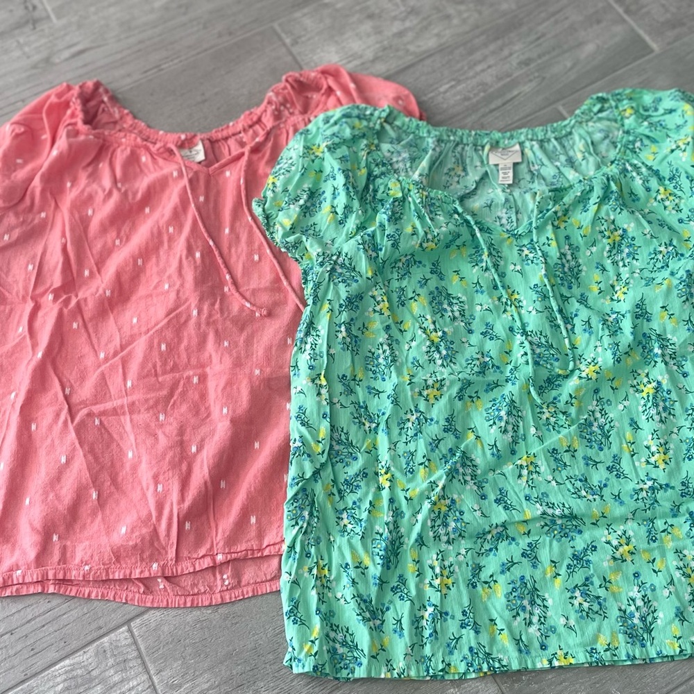 St. John's Bay Pink and Green Kids Tops Set
